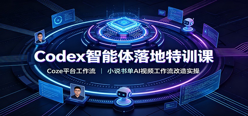 Codex智能体落地特训课：Coze平台工作流，小说书单AI视频工作流改造实操-云网创