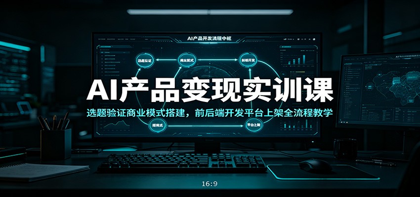 AI产品变现实训课：选题验证商业模式搭建，前后端开发平台上架全流程教学-海桐网创