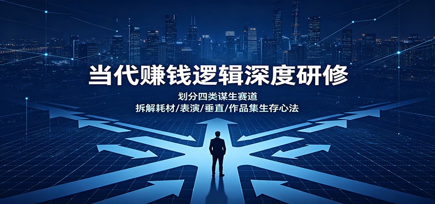 当代赚钱逻辑深度研修：划分四类谋生赛道，拆解耗材/表演/垂直/作品集生存心法-云网创