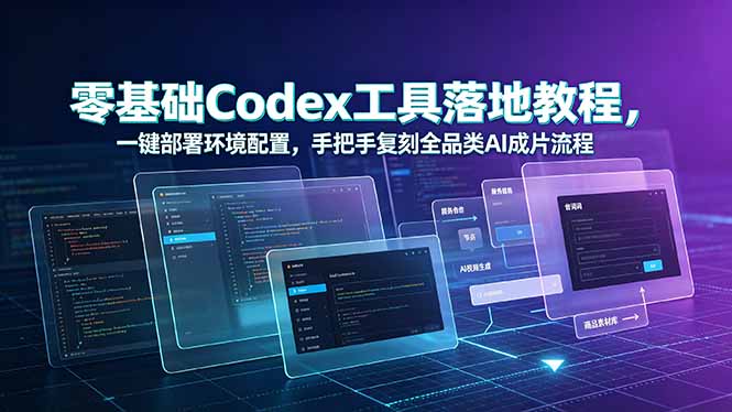 零基础Codex工具落地教程,一键部署环境配置,手把手复刻全品类AI成片流程-海桐网创