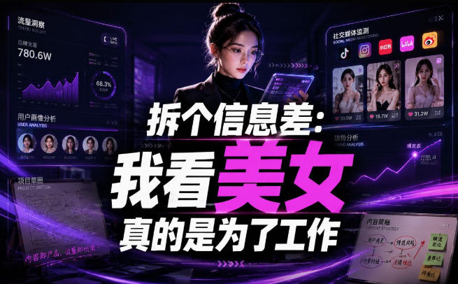 【理直气壮】我给看美女找了一个非常恰当的理由，信息差项目-海桐网创