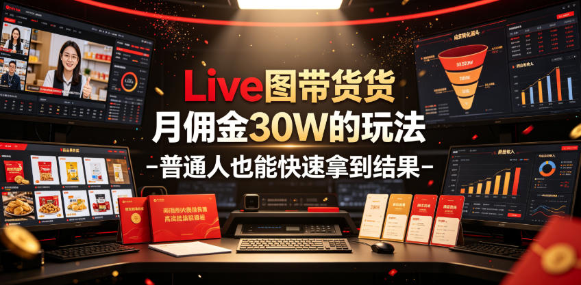 Live图带货月佣金30W的玩法-普通人也能快速拿到结果-海桐网创