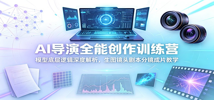 AI导演全能创作训练营：模型底层逻辑深度解析，生图镜头剧本分镜成片教学-海桐网创