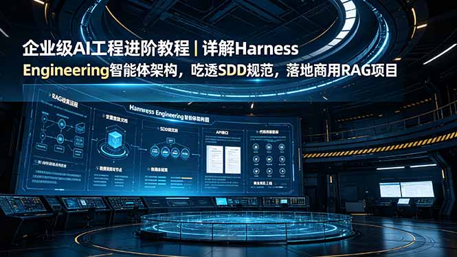 企业级AI工程进阶教程｜详解Harness Engineering智能体架构，吃透SDD规范，落地商用RAG项目-海桐网创