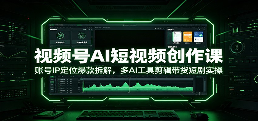 视频号AI短视频创作课:账号IP定位爆款拆解,多AI工具剪辑带货短剧实操-海桐网创
