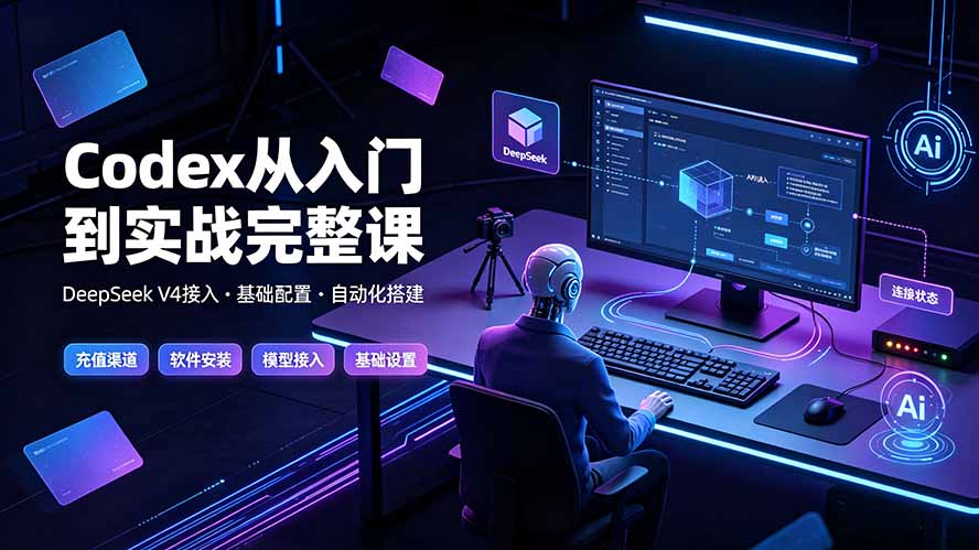 Codex从入门到实战完整课｜充值·安装·接入DeepSeek，记忆·插件·Skill·CLI·MCP全拆解-海桐网创