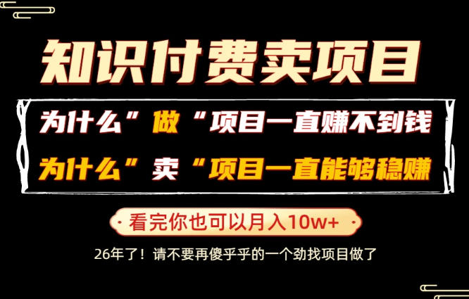普通人为什么能够靠卖项目轻松月入10W+,而做项目却容易成炮灰,卖项目为什么能够稳賺不赔?【揭秘】-海桐网创