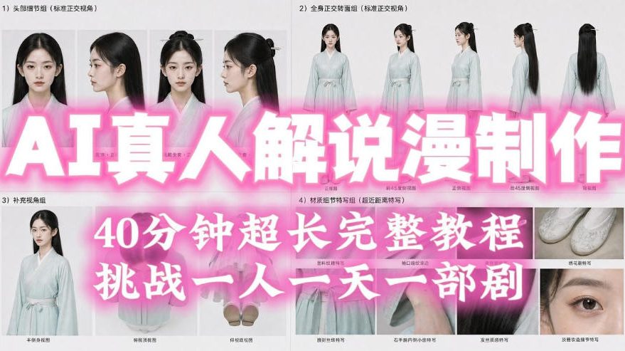 2026年AI真人解说漫剧自动批量化制作教程，40分钟超长完整，自动批量化制作，挑战一人一天一部剧！-海桐网创