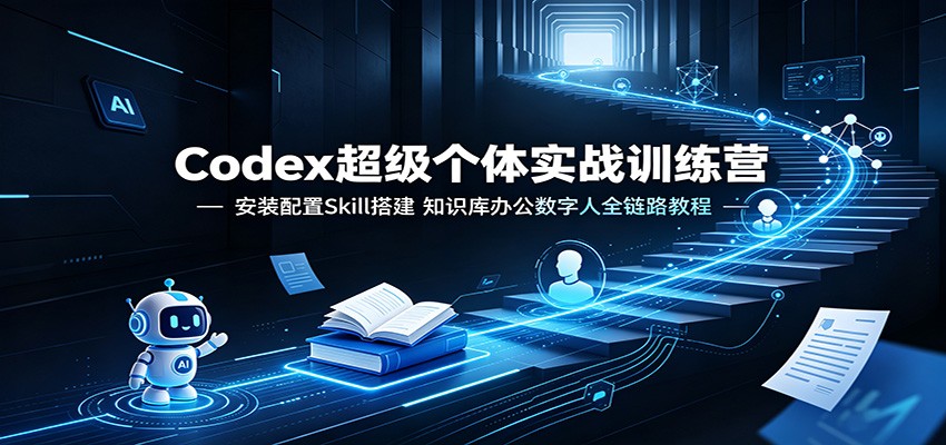 Codex超级个体实战训练营：安装配置Skill搭建，知识库办公数字人全链路教程-海桐网创
