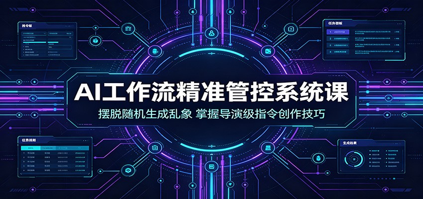 AI工作流精准管控系统课：摆脱随机生成乱象，掌握导演级指令创作技巧-云网创