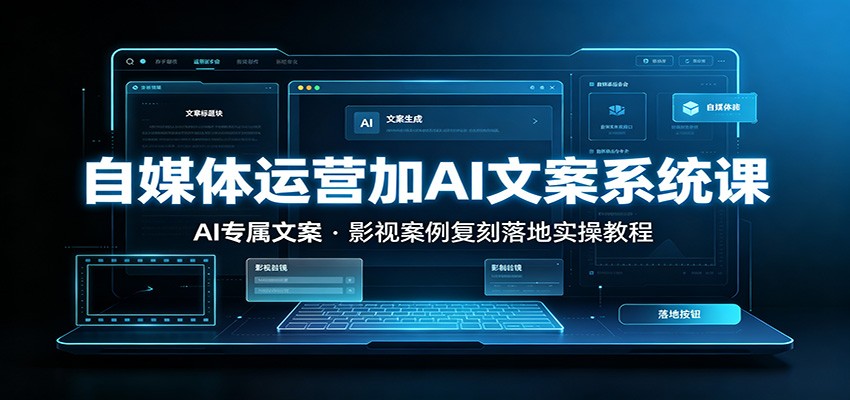 自媒体运营加AI文案系统课：：AI专属文案，影视案例复刻落地实操教程-海桐网创