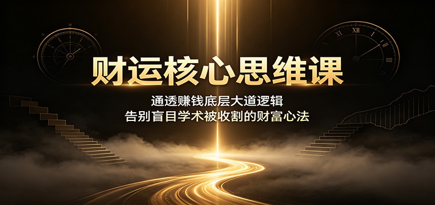 财运核心思维课：通透赚钱底层大道逻辑，告别盲目学术被收割的财富心法-海桐网创