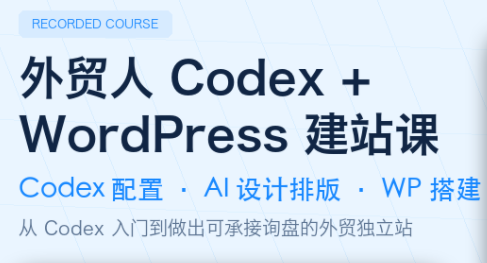 外贸人Codex + WordPress建站课-海桐网创