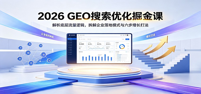 2026 GEO搜索优化掘金课：解析底层流量逻辑，拆解企业落地模式与六步增长打法-海桐网创