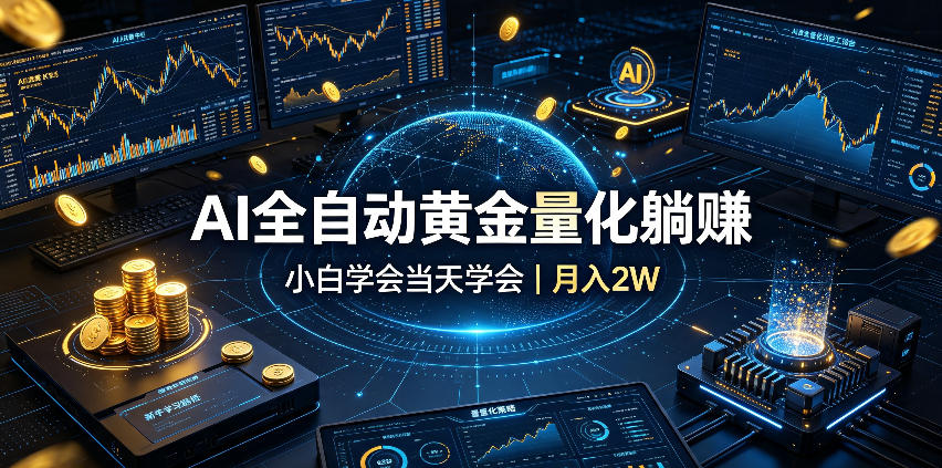 AI全自动黄金量化躺賺：小白学会当天学会，月入2W！【揭秘】-海桐网创