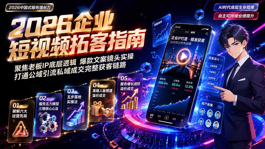 2026AI时代服务增长力实战课-无水印|五力模型三维心法教学,破解门店客源流失低价内卷实现长效业绩增长-海桐网创