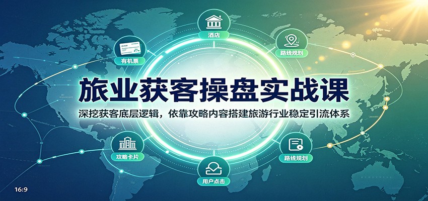 旅业获客操盘实战课:深挖获客底层逻辑,依靠攻略内容搭建旅游行业稳定引流体系-海桐网创