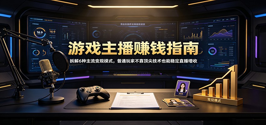 游戏主播赚钱指南：拆解6种主流变现模式，普通玩家不靠顶尖技术也能稳定直播增收-海桐网创
