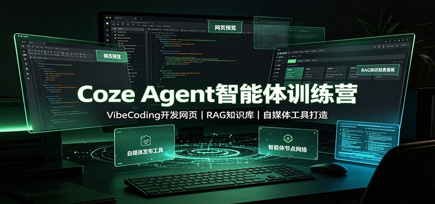 Coze Agent智能体训练营：VibeCoding开发网页，RAG知识库，自媒体工具打造-海桐网创