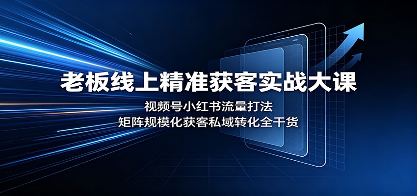 老板线上精准获客实战大课：视频号小红书流量打法，矩阵规模化获客私域转化全干货-海桐网创
