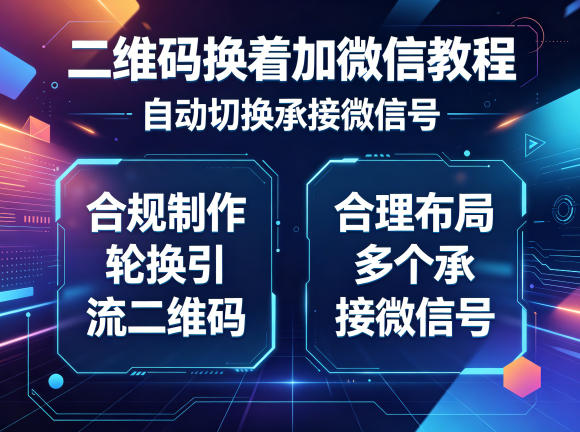 二维码换着加微信教程，自动切换承接微信号，合规制作轮换引流二维码，合理布局多个承接微信号-海桐网创