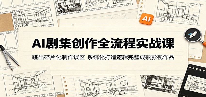AI剧集创作全流程实战课：跳出碎片化制作误区，系统化打造逻辑完整成熟影视作品-海桐网创