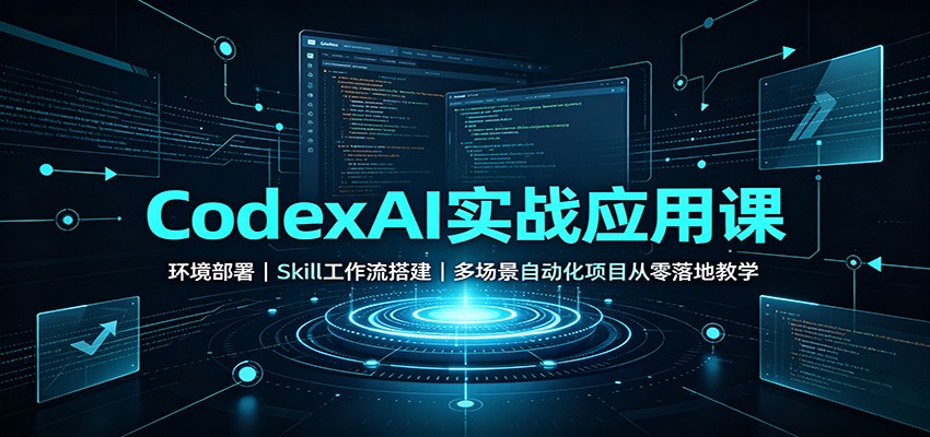 CodexAI实战应用课：环境部署Skill工作流搭建，多场景自动化项目从零落地教学-海桐网创