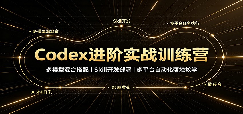 Codex进阶实战训练营：多模型混合搭配，Skill开发部署，多平台自动化落地教学-海桐网创