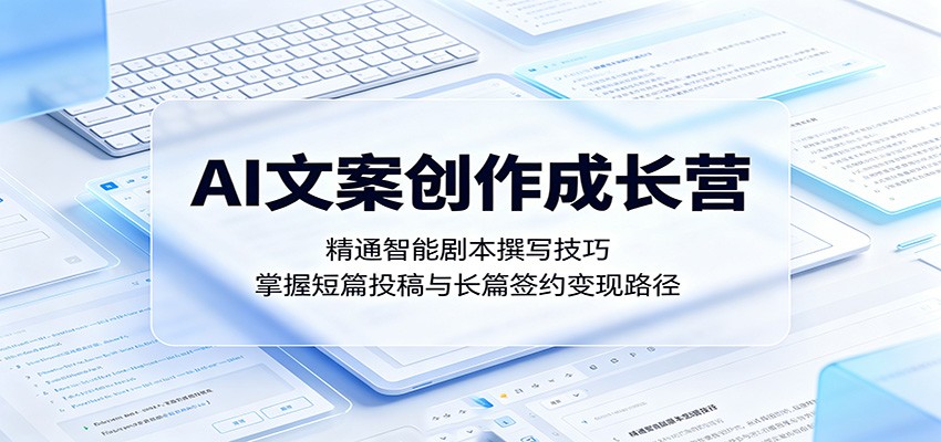 AI文案创作成长营：精通智能剧本撰写技巧，掌握短篇投稿与长篇签约变现路径-海桐网创