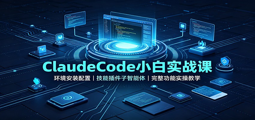 ClaudeCode小白实战课:环境安装配置,技能插件子智能体,完整功能实操教学-海桐网创