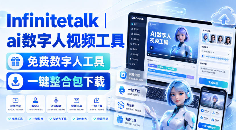 Infinitetalk丨ai数字人视频工具,免费数字人工具,一键整合包下载-海桐网创