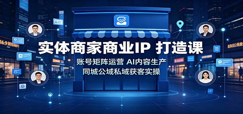 实体商家商业IP打造课：账号矩阵运营，AI内容生产，同城公域私域获客实操-海桐网创