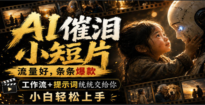 AI催泪小短片,流量好,条条爆款,工作流+提示词统统交给你,小白轻松上手-海桐网创