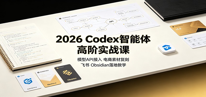2026 Codex智能体高阶实战课：模型API接入，电商素材复刻，飞书Obsidian落地教学-海桐网创