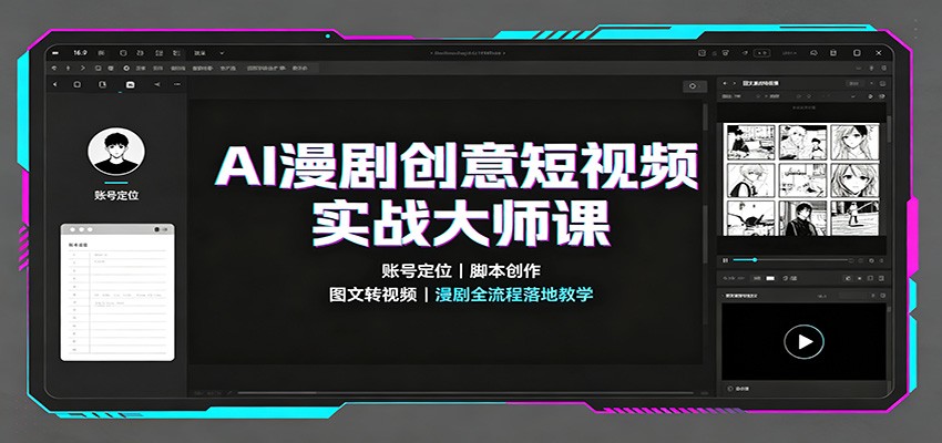 AI漫剧创意短视频实战大师课：账号定位脚本创作，图文转视频，漫剧全流程落地教学-海桐网创