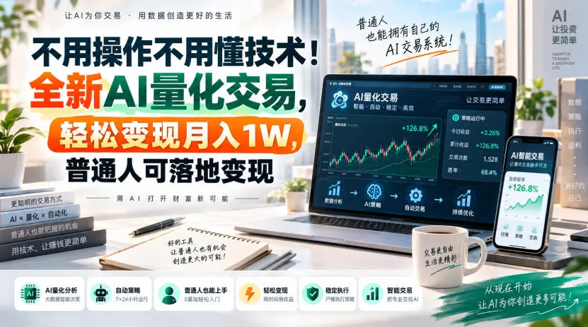 不用操作不用懂技术！全新AI量化交易，轻松变现月入1W，普通人可落地变现！【揭秘】-海桐网创