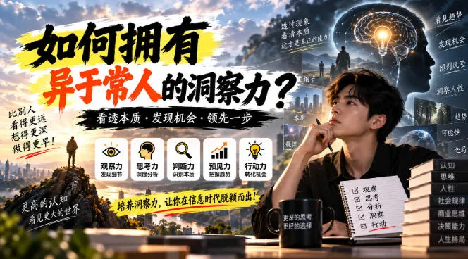 某公众号付费文章:如何拥有异于常人的洞察力?-海桐网创