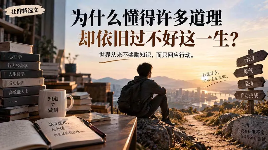 (20462期)社群精选文:为什么懂得许多道理却依旧过不好这一生?-海桐网创