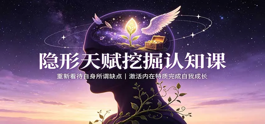 隐形天赋挖掘认知课:重新看待自身所谓缺点,激活内在特质完成自我成长-海桐网创