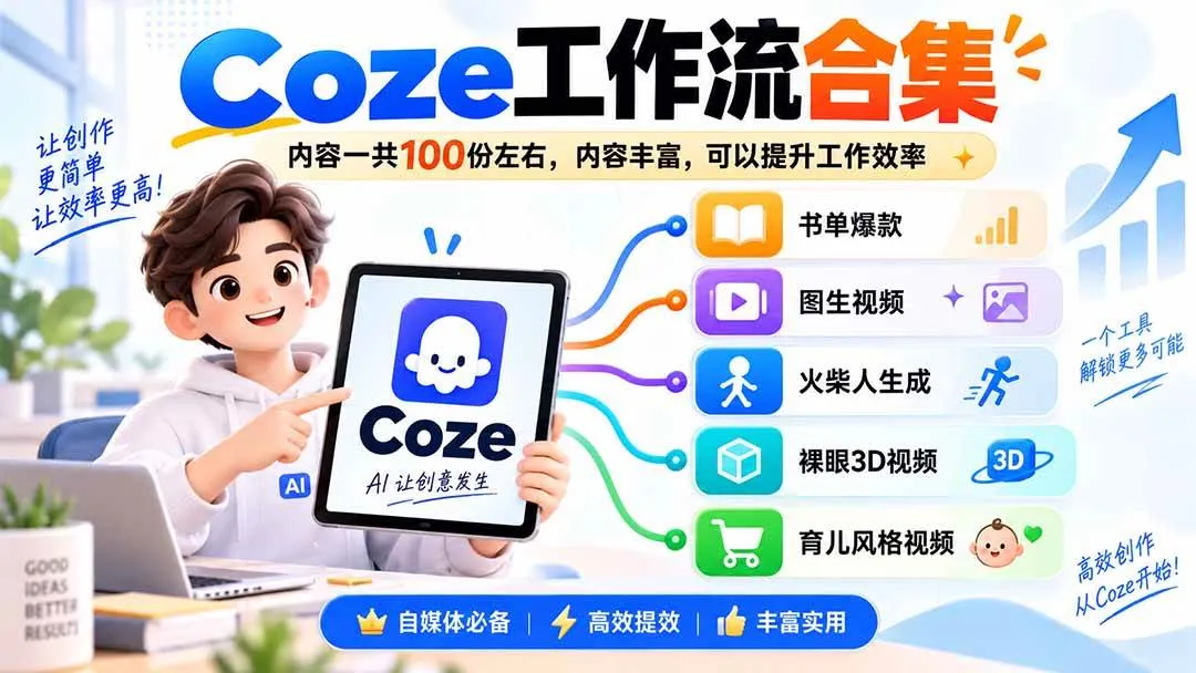 (20440期)Coze工作流合集,内容一共100份左右,内容丰富,可以提供工作效率-海桐网创