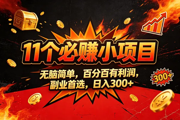 (20433期)9个必赚的小项目,无脑简单,百分百赚米的,副业首选,日收300-海桐网创