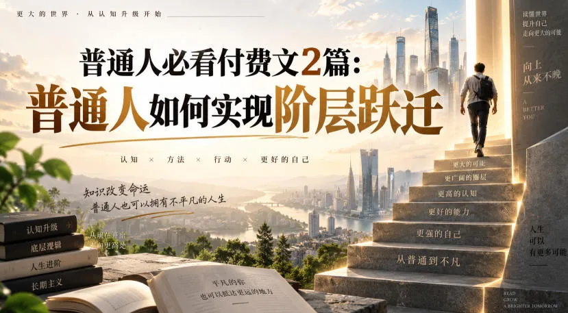普通人必看付费文2篇:普通人如何实现阶层跃迁-海桐网创