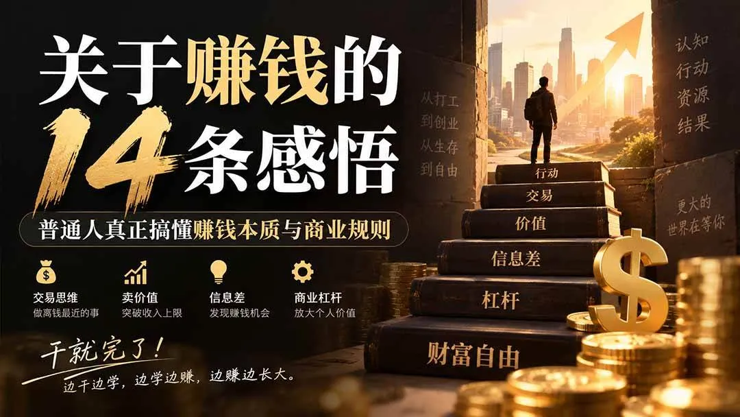 (20384期)付费文章:关于賺钱的14条感悟关于赚钱的14条感悟:普通人真正搞懂赚钱本质与商业规则-海桐网创