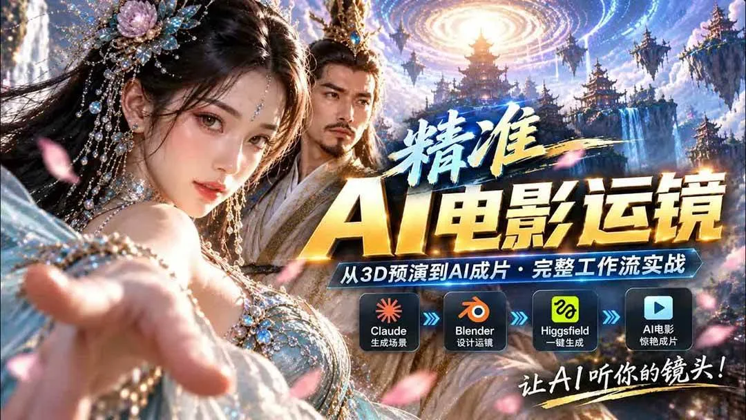 (20503期)AI视频终于能精准运镜了!Claude + Blender + Higgsfield 免费插件实测-海桐网创