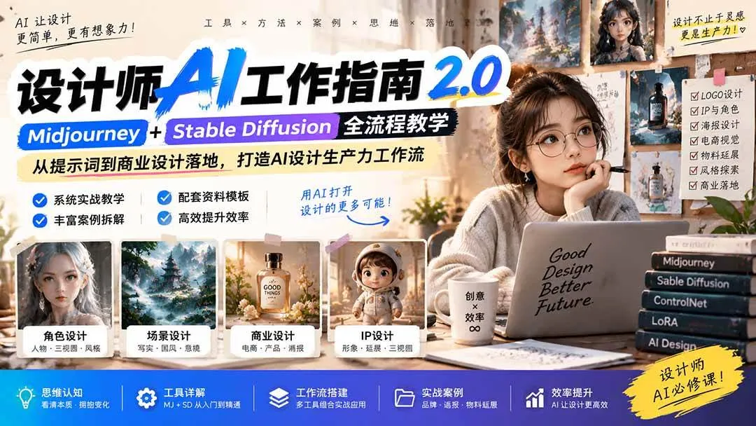 (20562期)《设计师AI工作指南 2.0》-无水印课:从思维落地,解锁 AI 设计生产力 (20562期)《设计师AI工作指南 2.0》-无水印课:从思维落地,解锁 AI 设计生产力