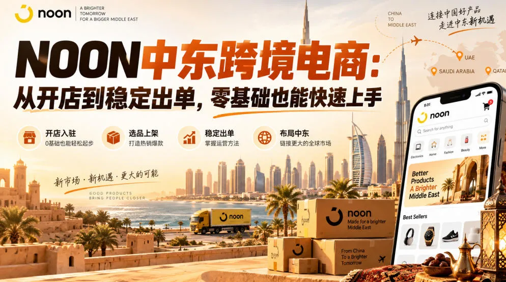 NOON中东跨境电商:从开店到稳定出单,零基础也能快速上手(更新2026) NOON中东跨境电商:从开店到稳定出单,零基础也能快速上手(更新2026)